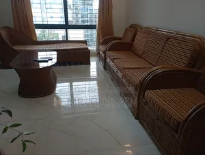 Cane or Rattan Sofa Set With Centre Table and Devan