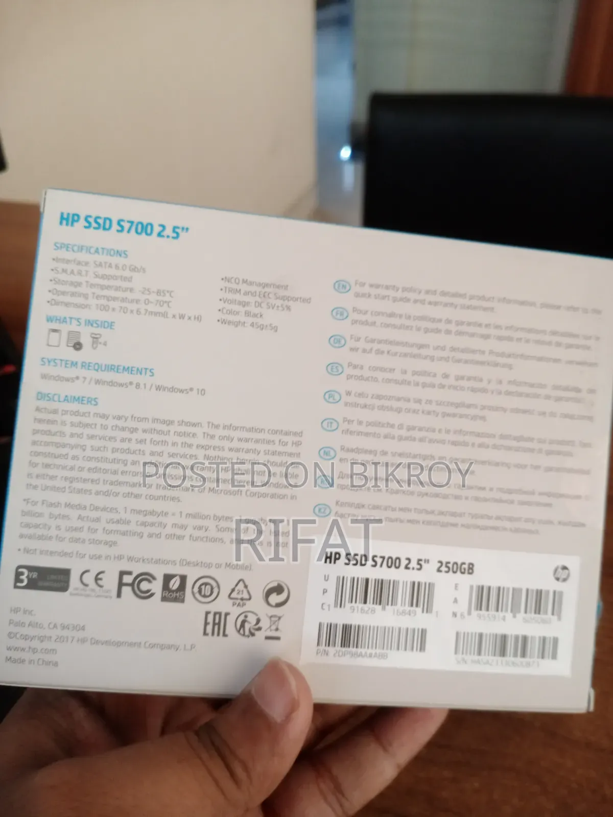 HP SSD S700 2.5" - 250gb