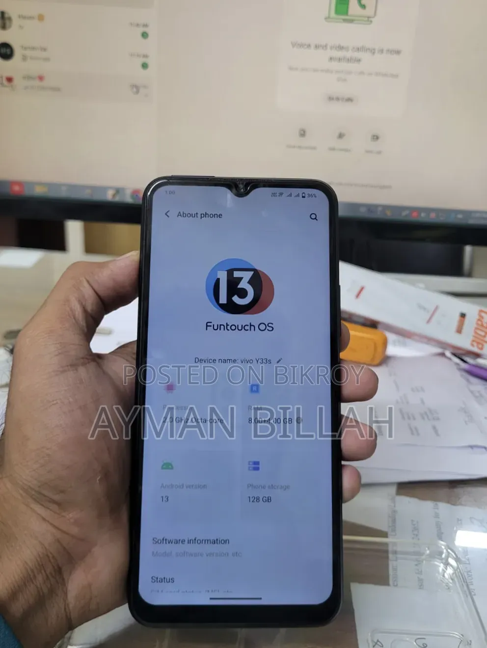 Vivo Y33s 128 GB Gray