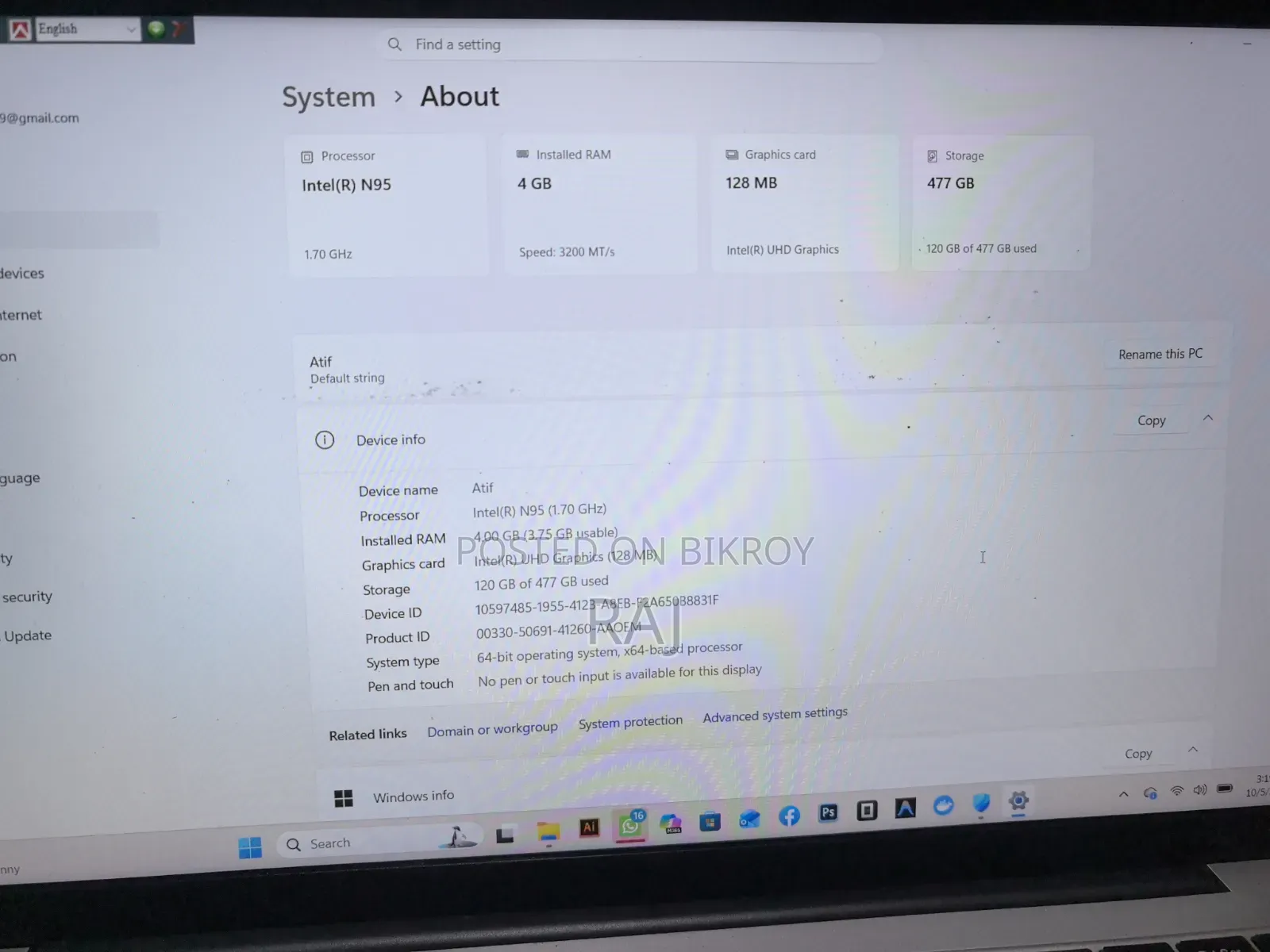 Laptop 32GB Intel SSD 512GB