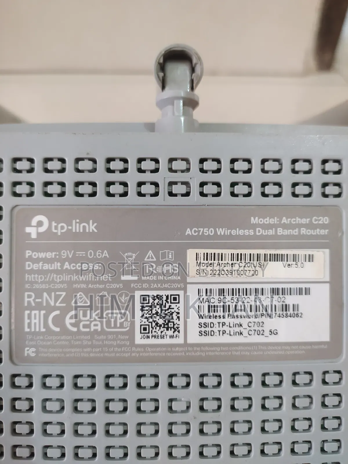 TP-Link C20 Dual Band Router Full Fresh Running Conditions