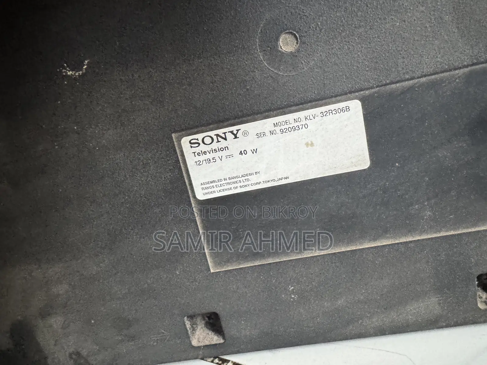 Sony Model No. KLV- 32r306b Broken Display