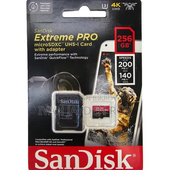 Micro SD Card 256gb SanDisk 200mbps