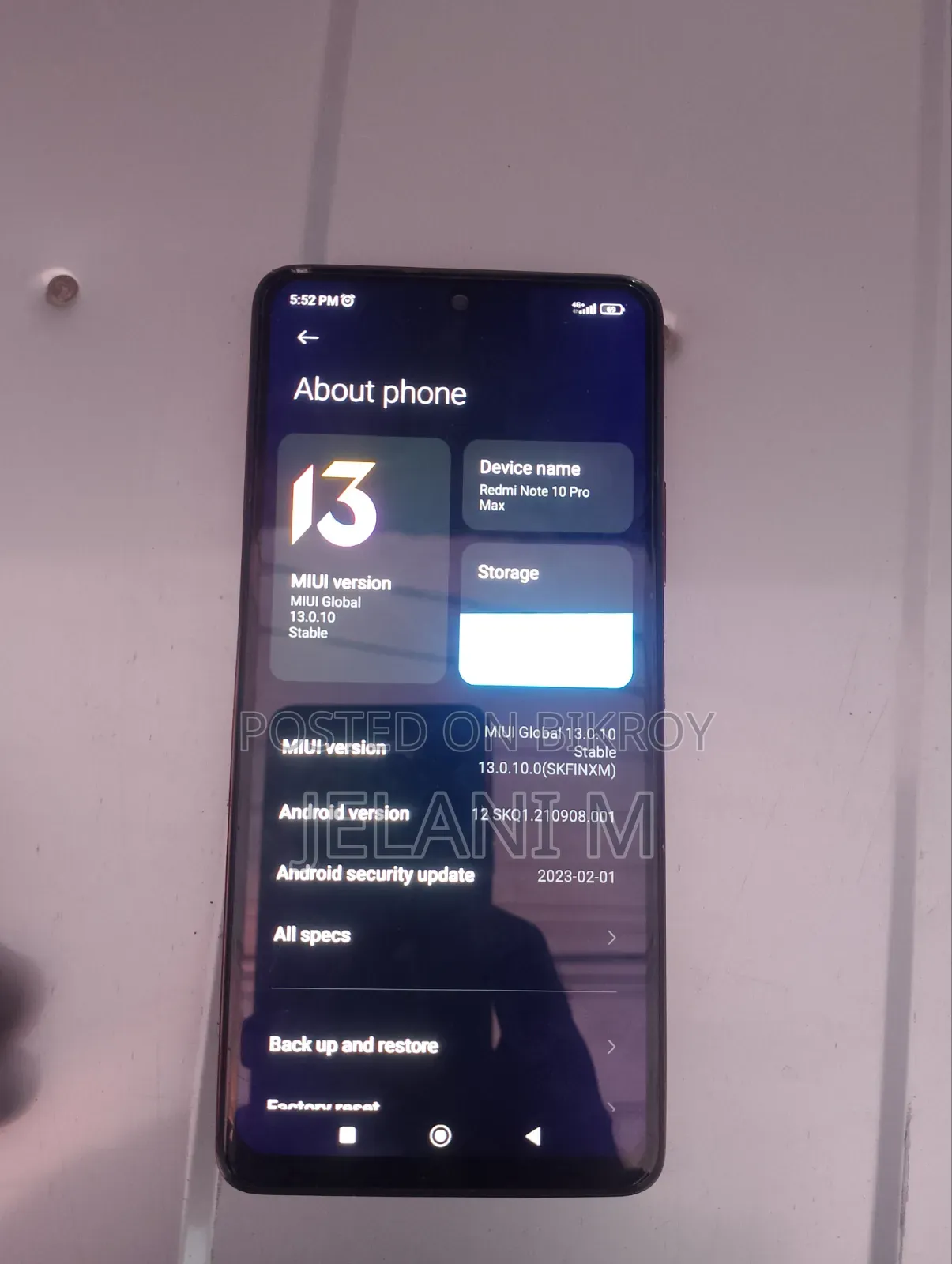 Xiaomi Redmi Note 10 Pro Max 128 GB Gold