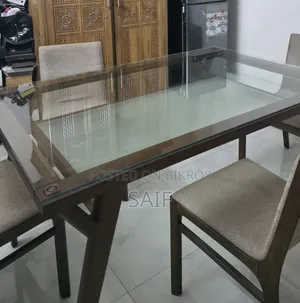 HATIL Almost New 6-Chair Glass Top Dining Table