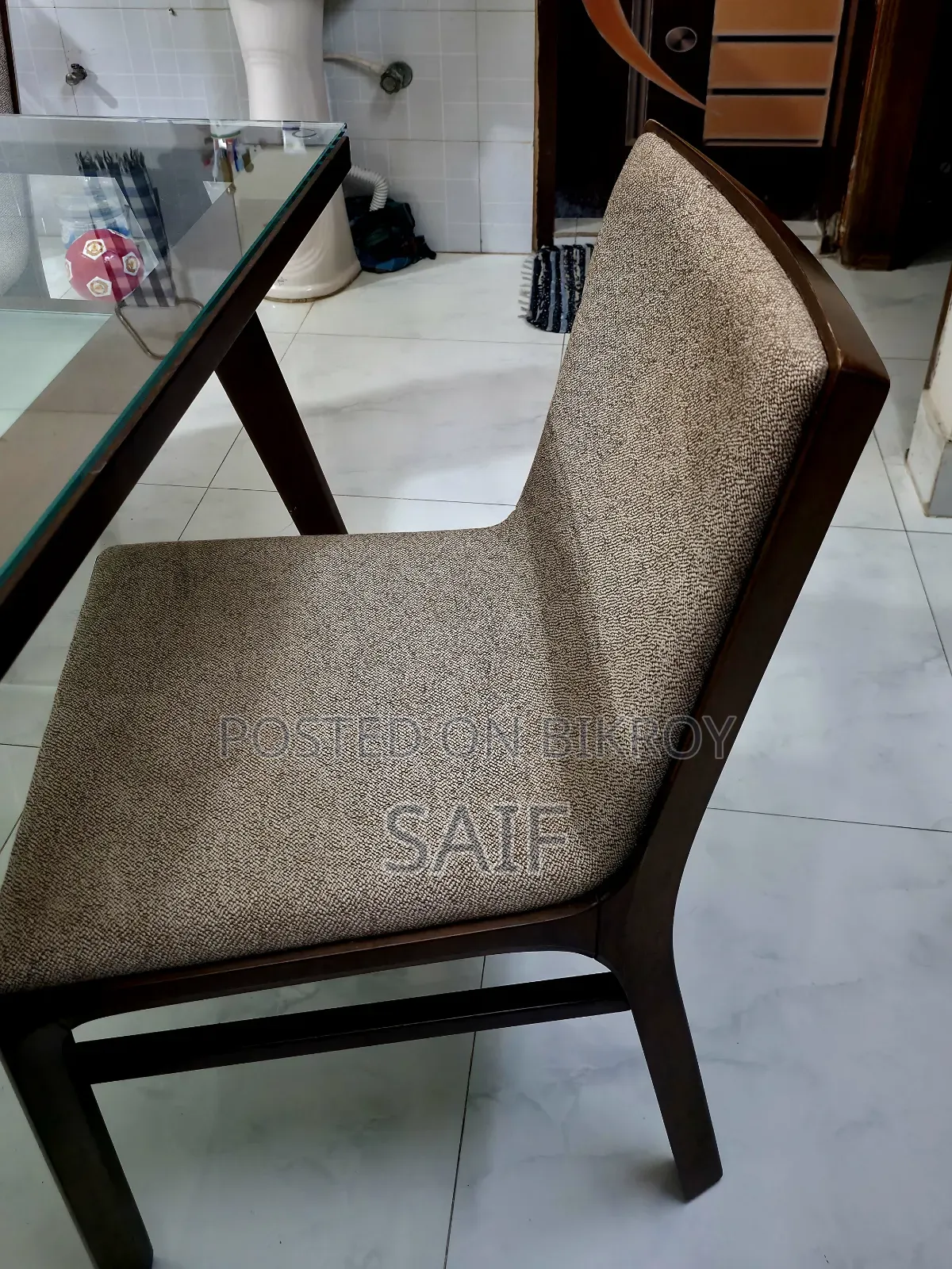 HATIL Almost New 6-Chair Glass Top Dining Table