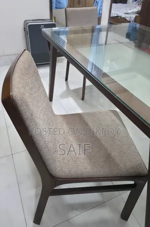 HATIL Almost New 6-Chair Glass Top Dining Table