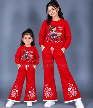 Girls Stylish Sweatshirt Set