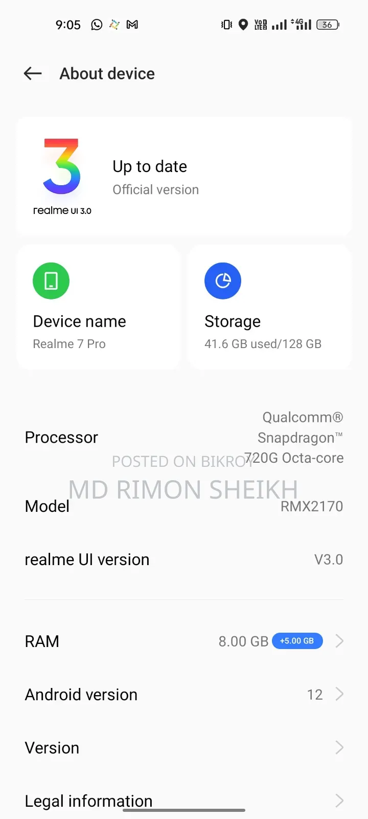 Realme 7 Pro 128 GB Blue