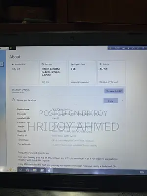 Asus Laptop 8GB Intel Core i5 SSD 640GB