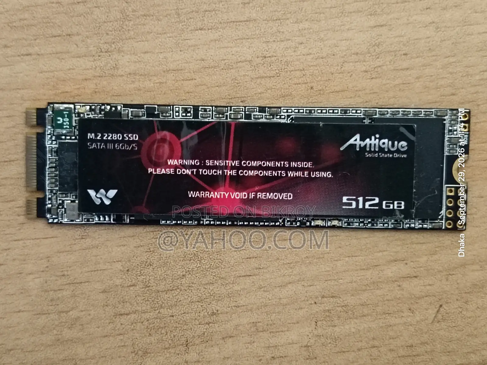 512 GB SATA M.2 SSD.