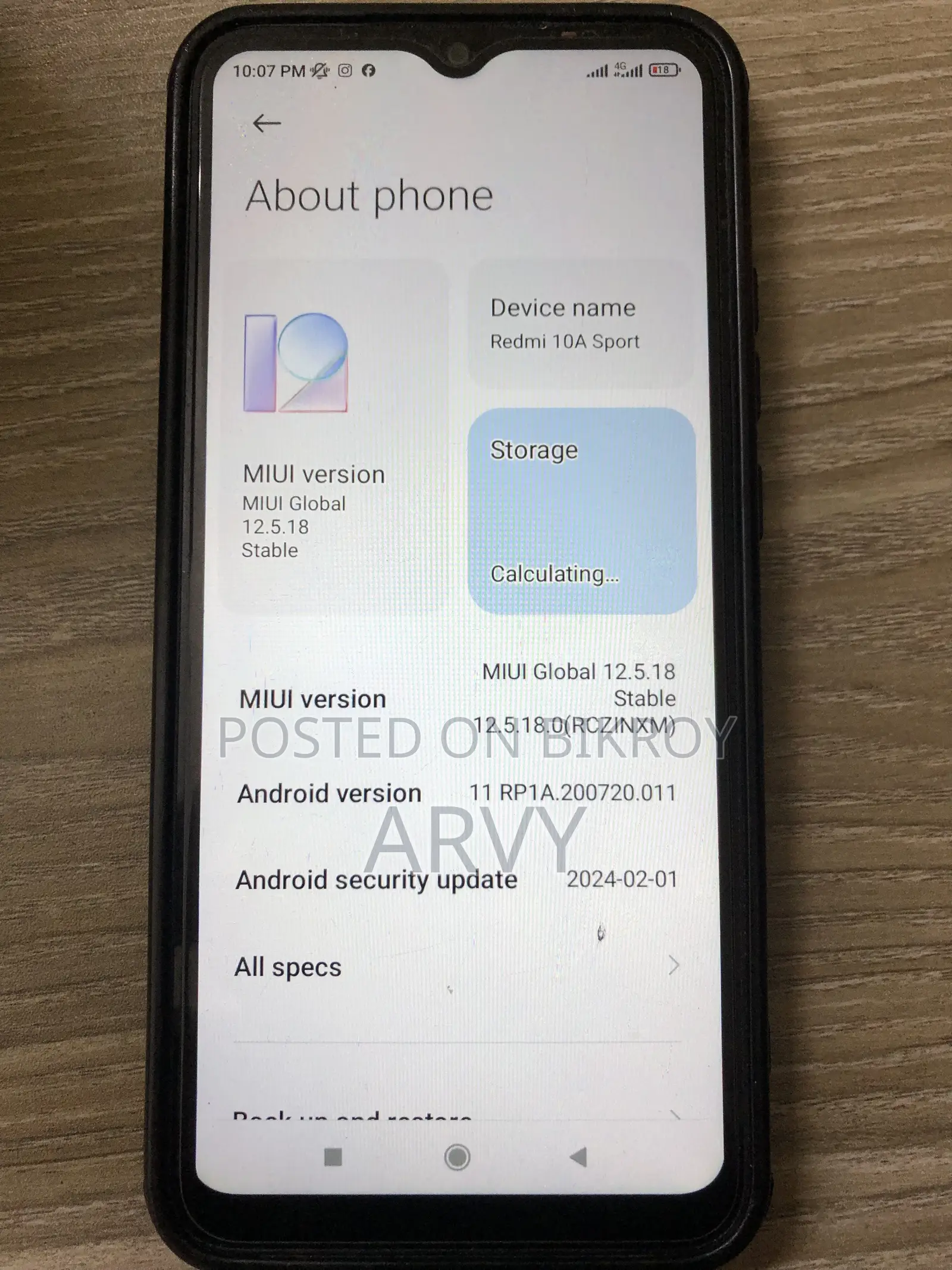 Xiaomi Redmi 10A 128 GB Blue