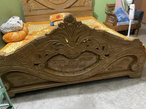 Original Teak Wood Bed (with Mattress)