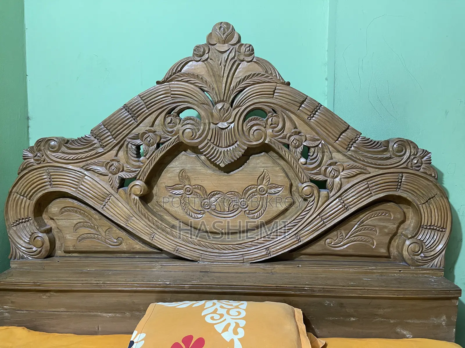 Original Teak Wood Bed (with Mattress)