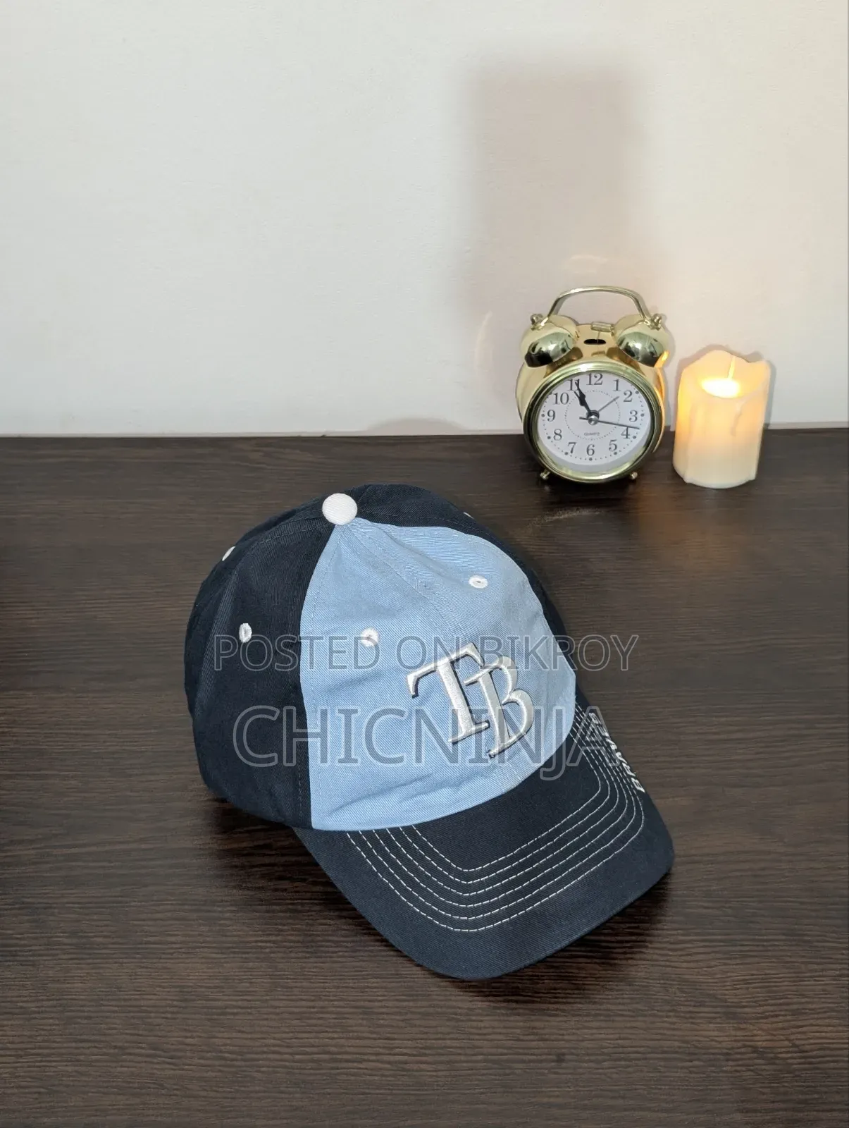 Light Blue & Black Adjustable Fashion Cap