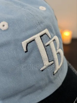 Light Blue & Black Adjustable Fashion Cap