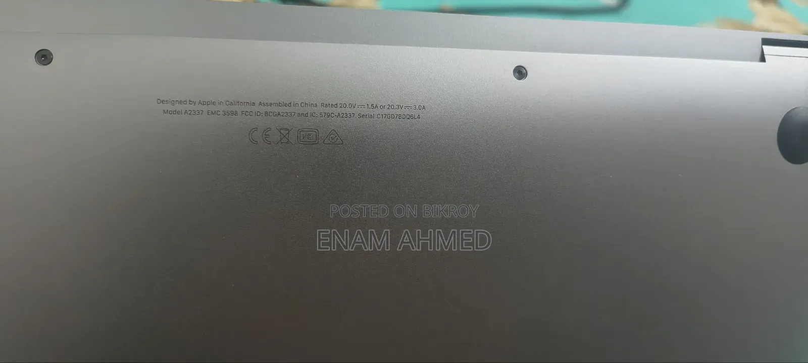 ল্যাপটপ অ্যাপল ম্যাকবুক এয়ার ২০২০ ৮জিবি অ্যাপল এম১ এসএসডি ২৫৬জিবি