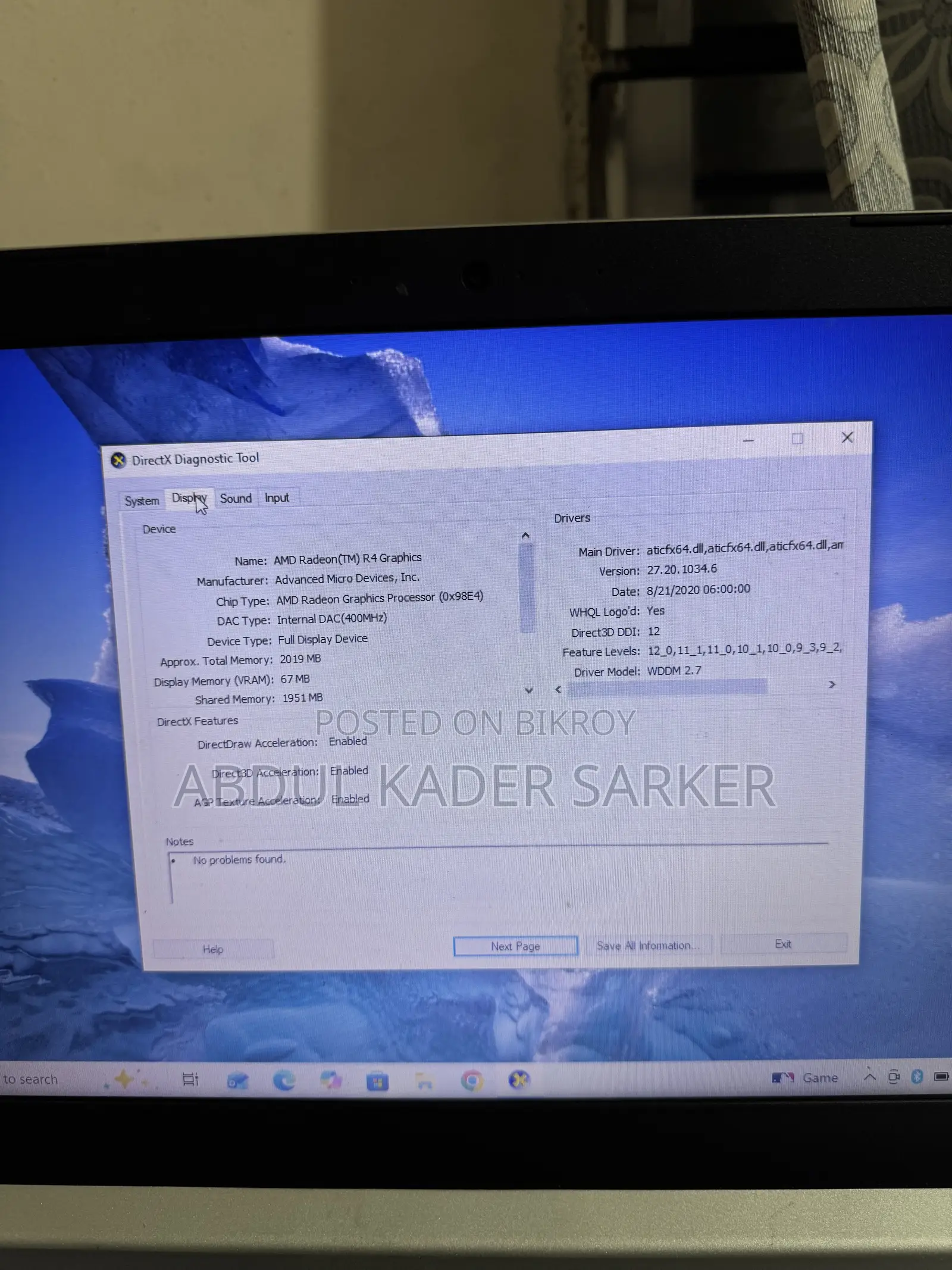 Laptop Lenovo 4GB AMD A6 HDD+SSD 1T