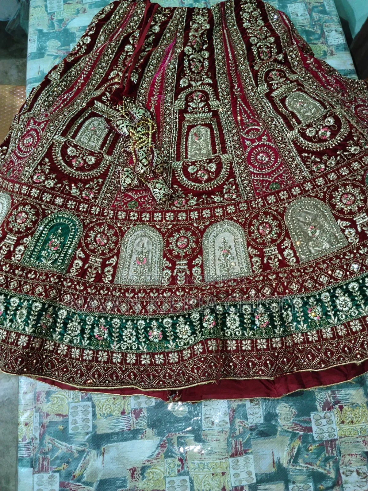 Gorgeous Red Pearl Work Lehenga for Sale