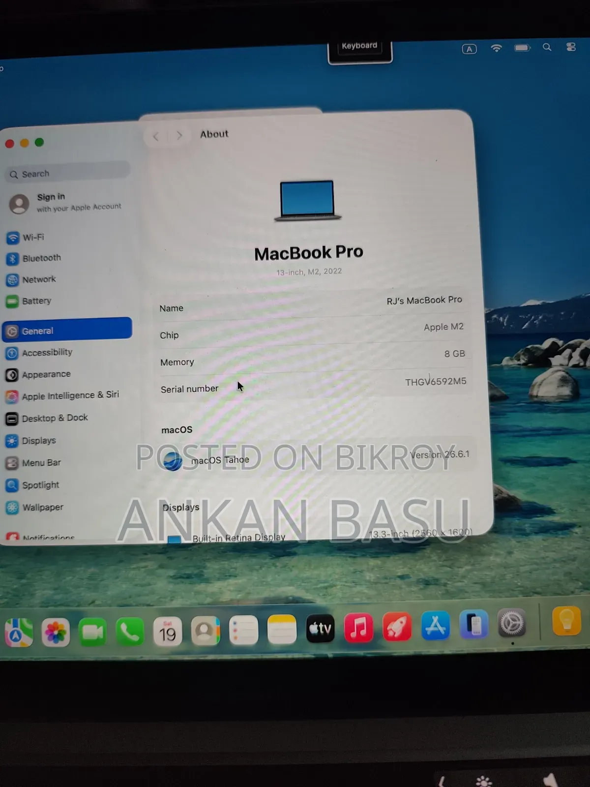 Laptop Apple MacBook Pro 2022 M2 8GB Apple M2 SSD 256GB