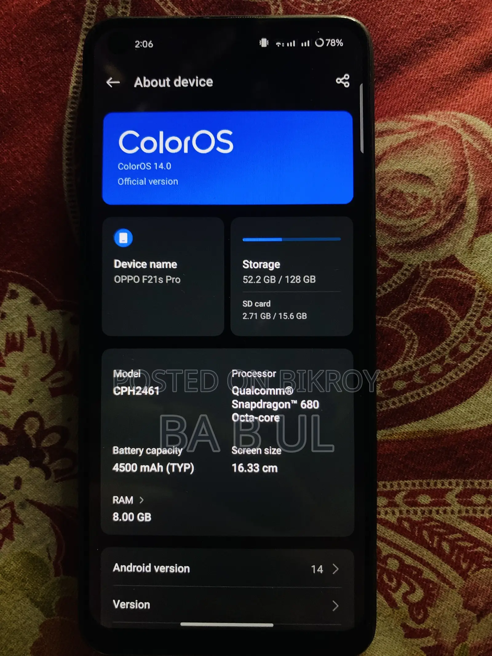 Oppo F21s Pro 128 GB Black