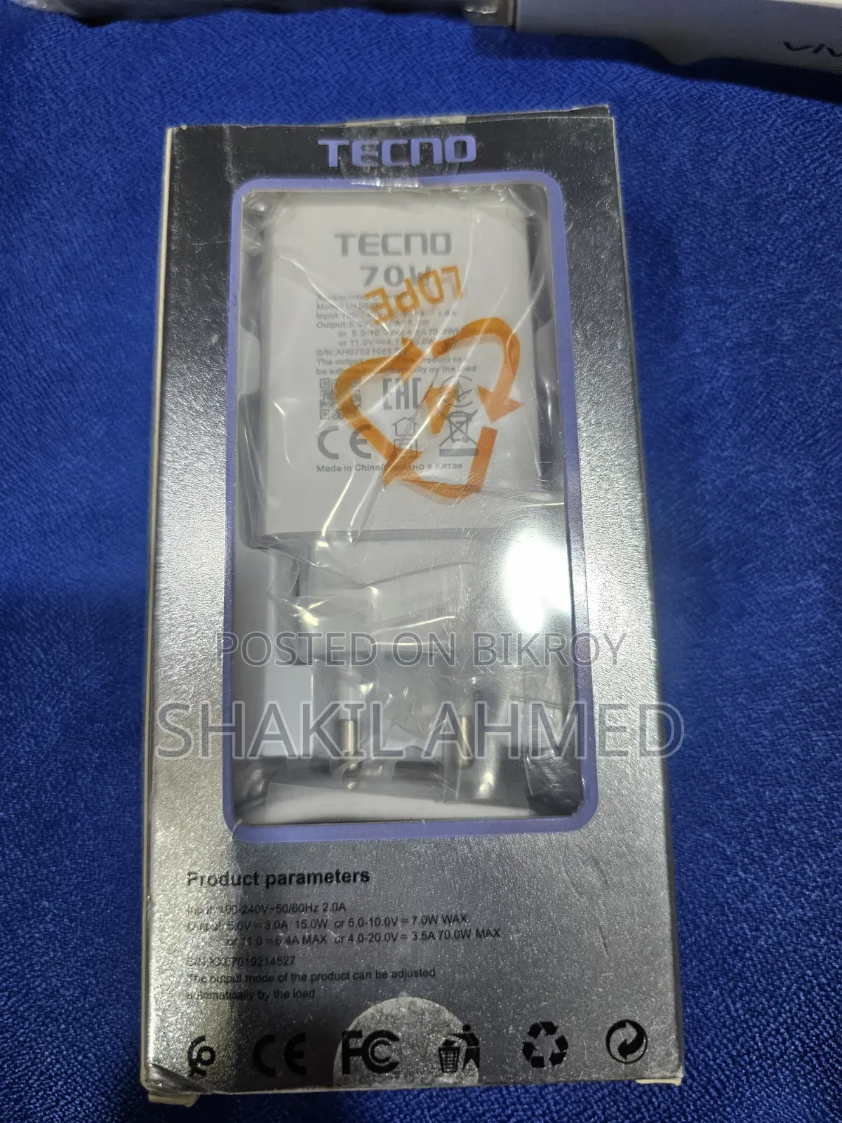 Tecno 70w Super Fast Charger
