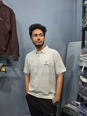mens premium stripe polo