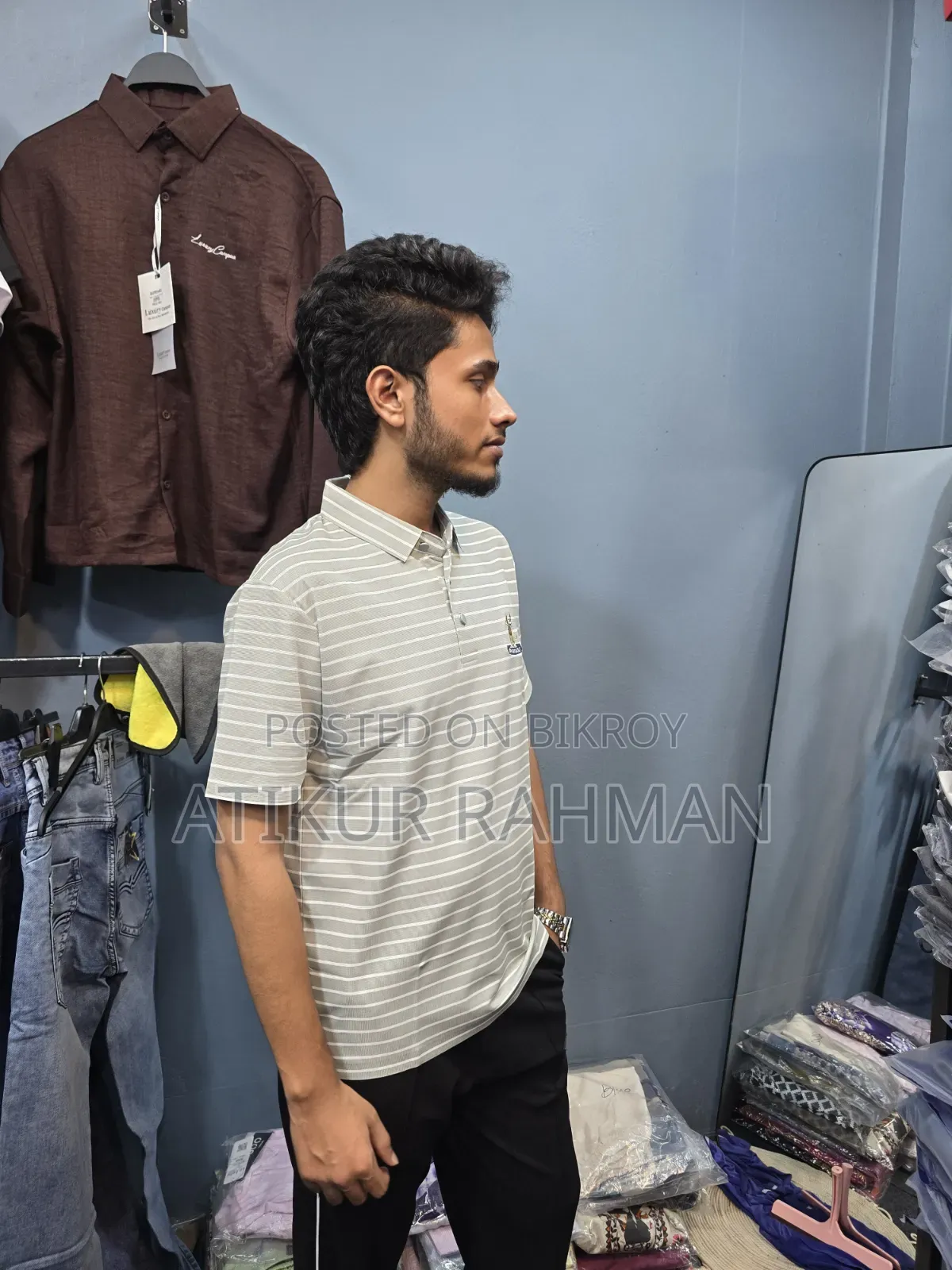 Mens Premium Stripe Polo