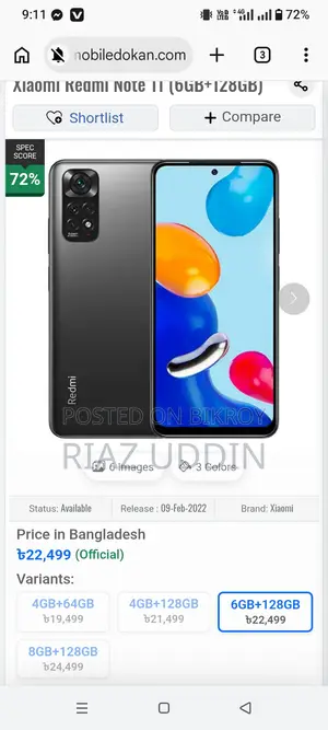 Xiaomi Redmi Note 11 128 GB Gray