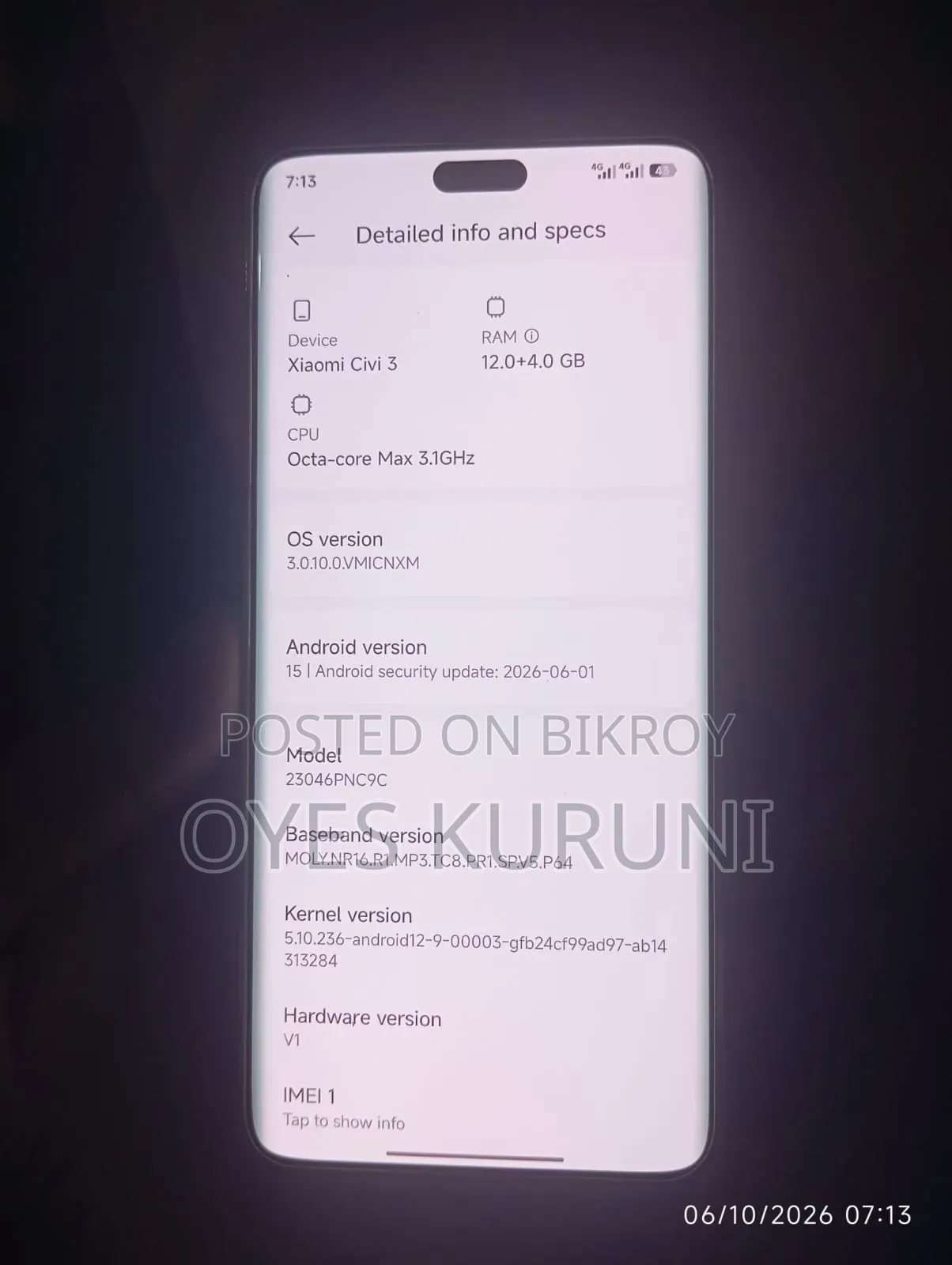 শাওমি সিভি ৩ ২৫৬ জিবি