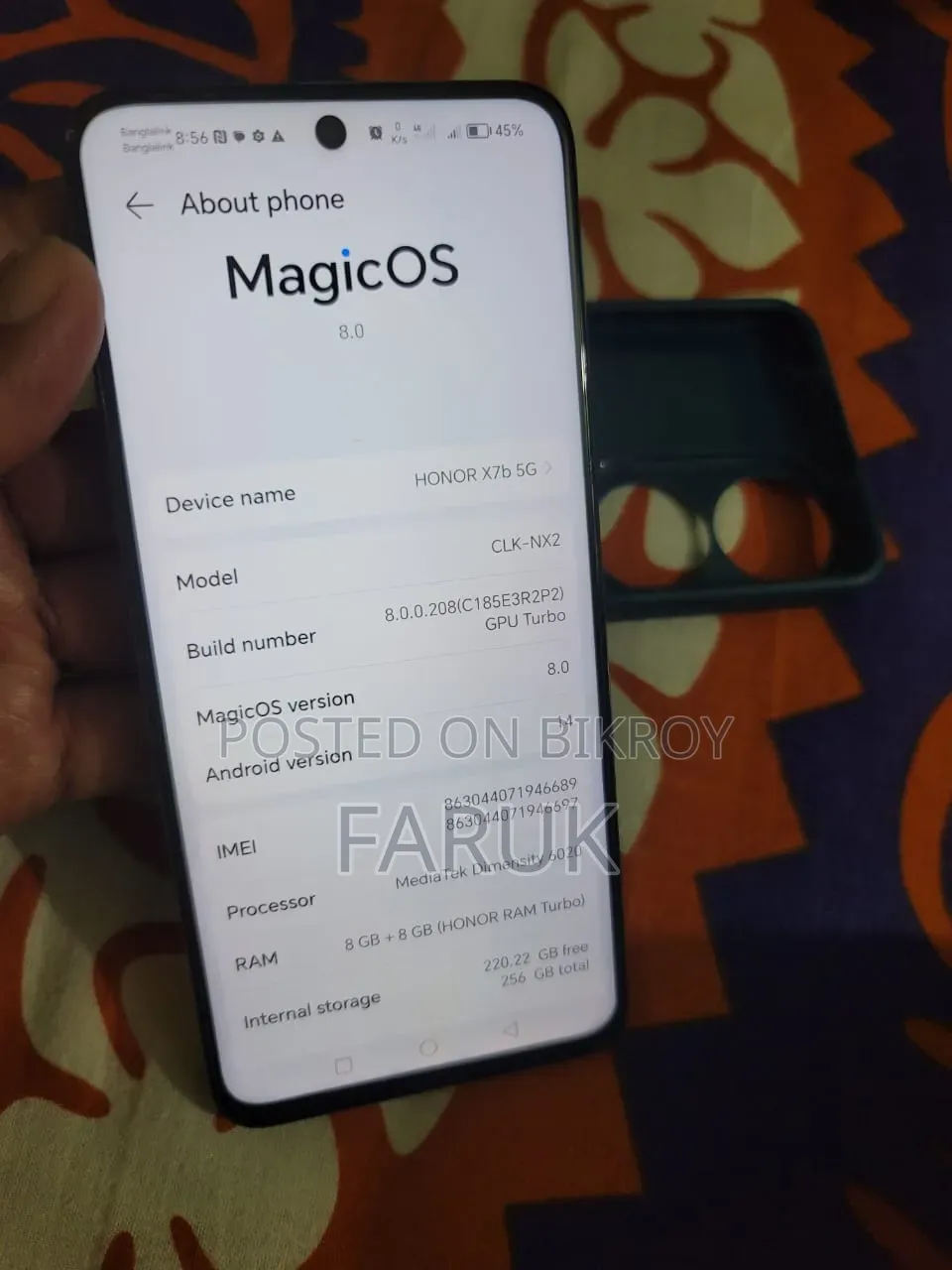 রিয়েলমি অনার এক্স৭বি ৫জি ২৫৬ জিবি ব্লু