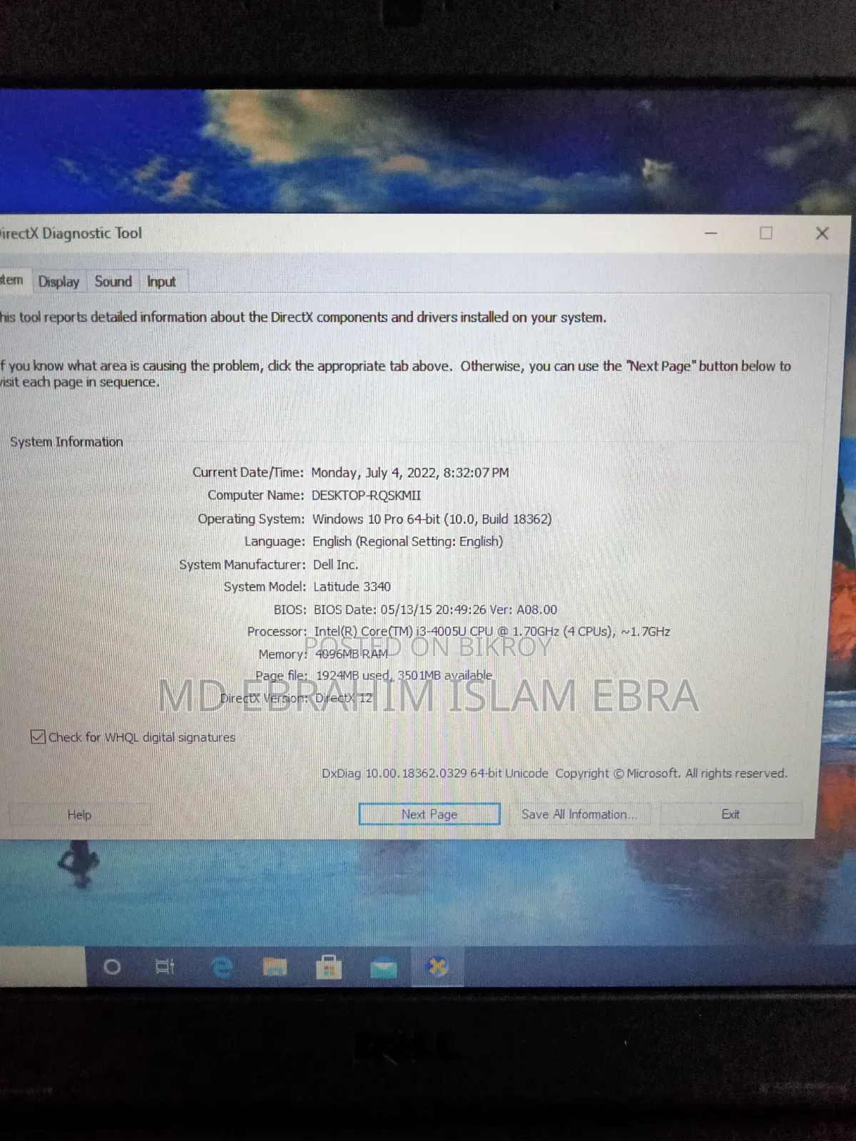 Laptop Dell Latitude 13 3340 4GB Intel Core i3 HDD 500GB