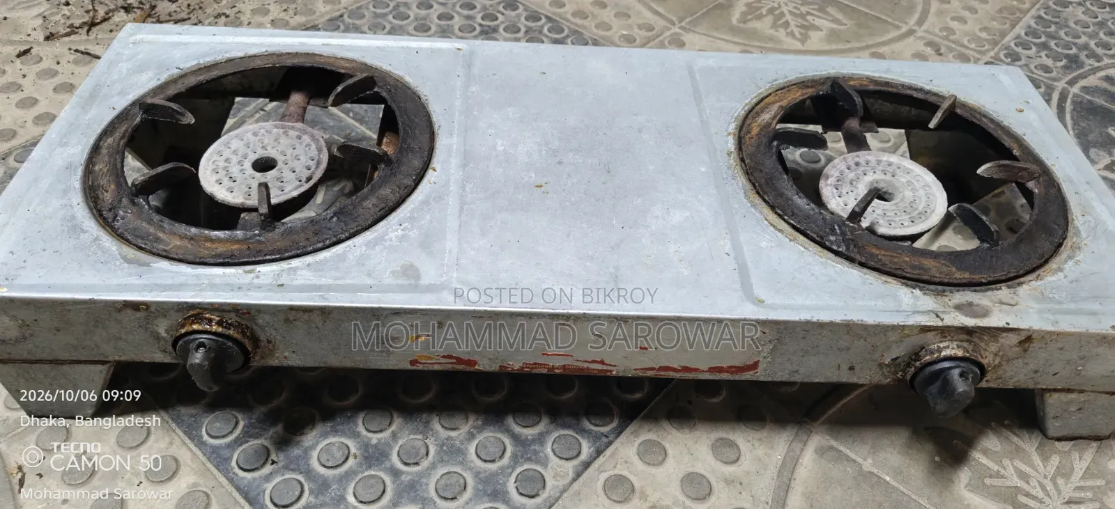 ব্যবহৃত ডাবল বার্নার গ্যাস চুলা বিক্রি হবে