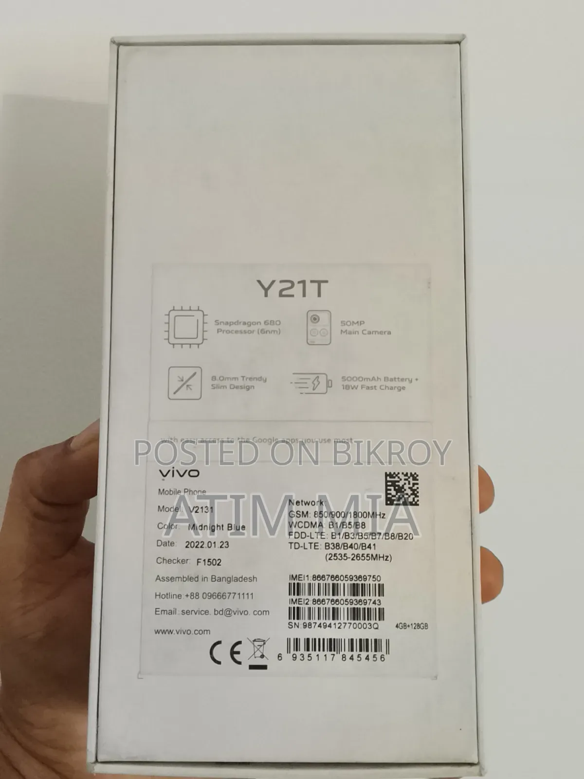 Vivo Y21t 128 GB Blue