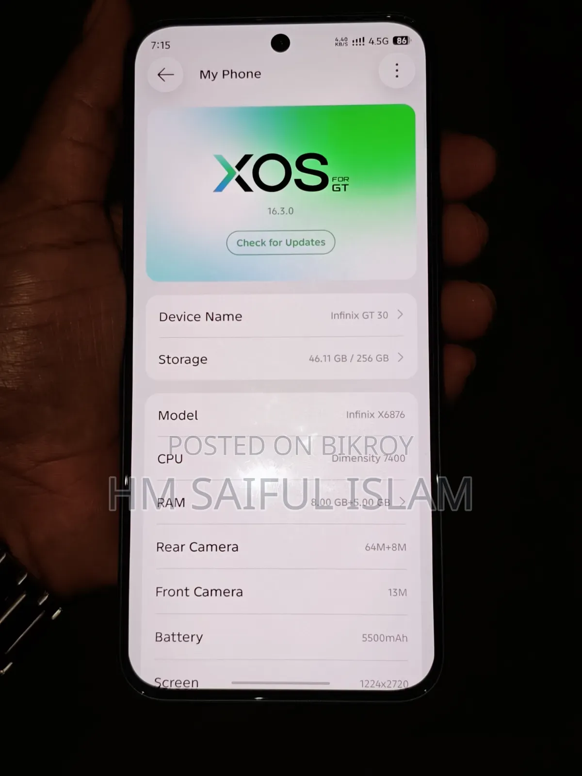 Infinix GT 30 5G 256 GB Blue