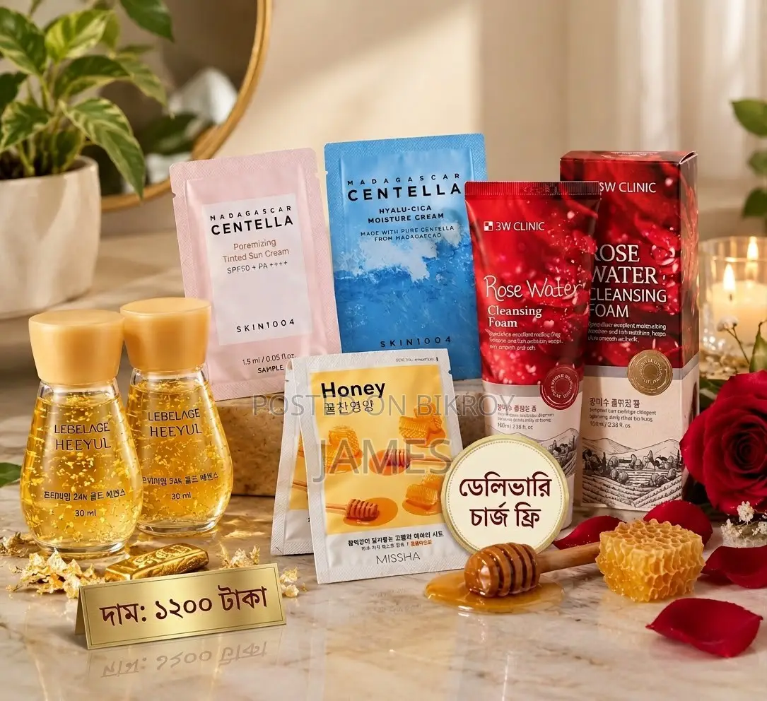 Premium Korean Skin Care Combo Pack | 24K Gold Serum, Sunscreen & Face