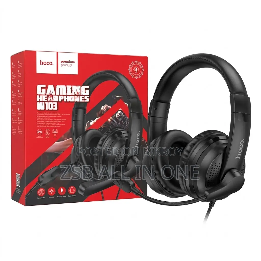 Hoco W103 Wired Gaming Headset With HD Mic