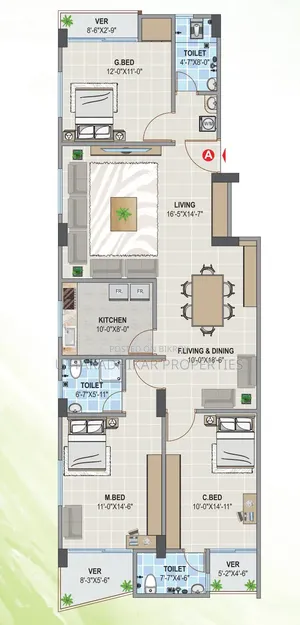 3 Bedroom Apartment in Upl Shahina Garden, Mirpur for sale