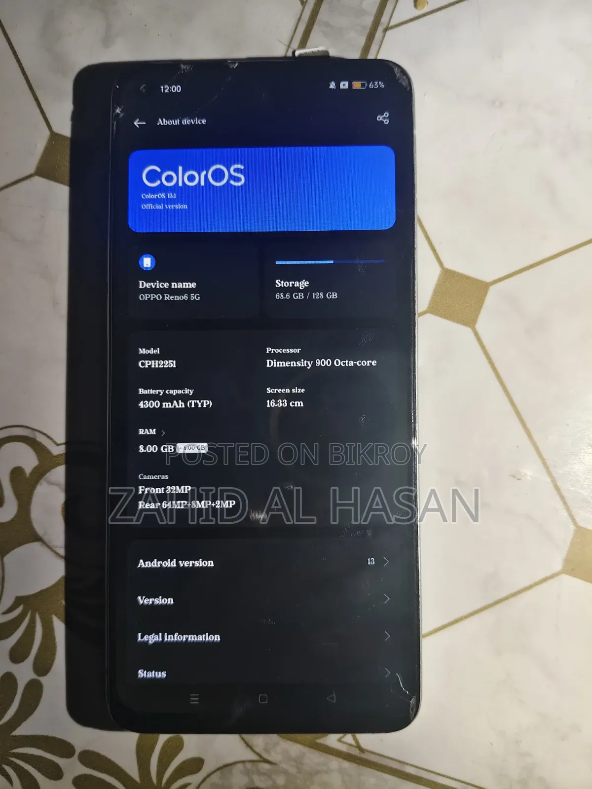 Oppo Reno 128 GB Blue