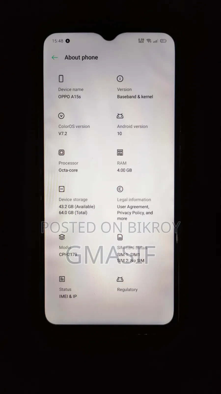 Oppo A15s 64 GB White