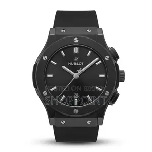 Hublot Style All Black Silicone Strap Quartz Watch for Men