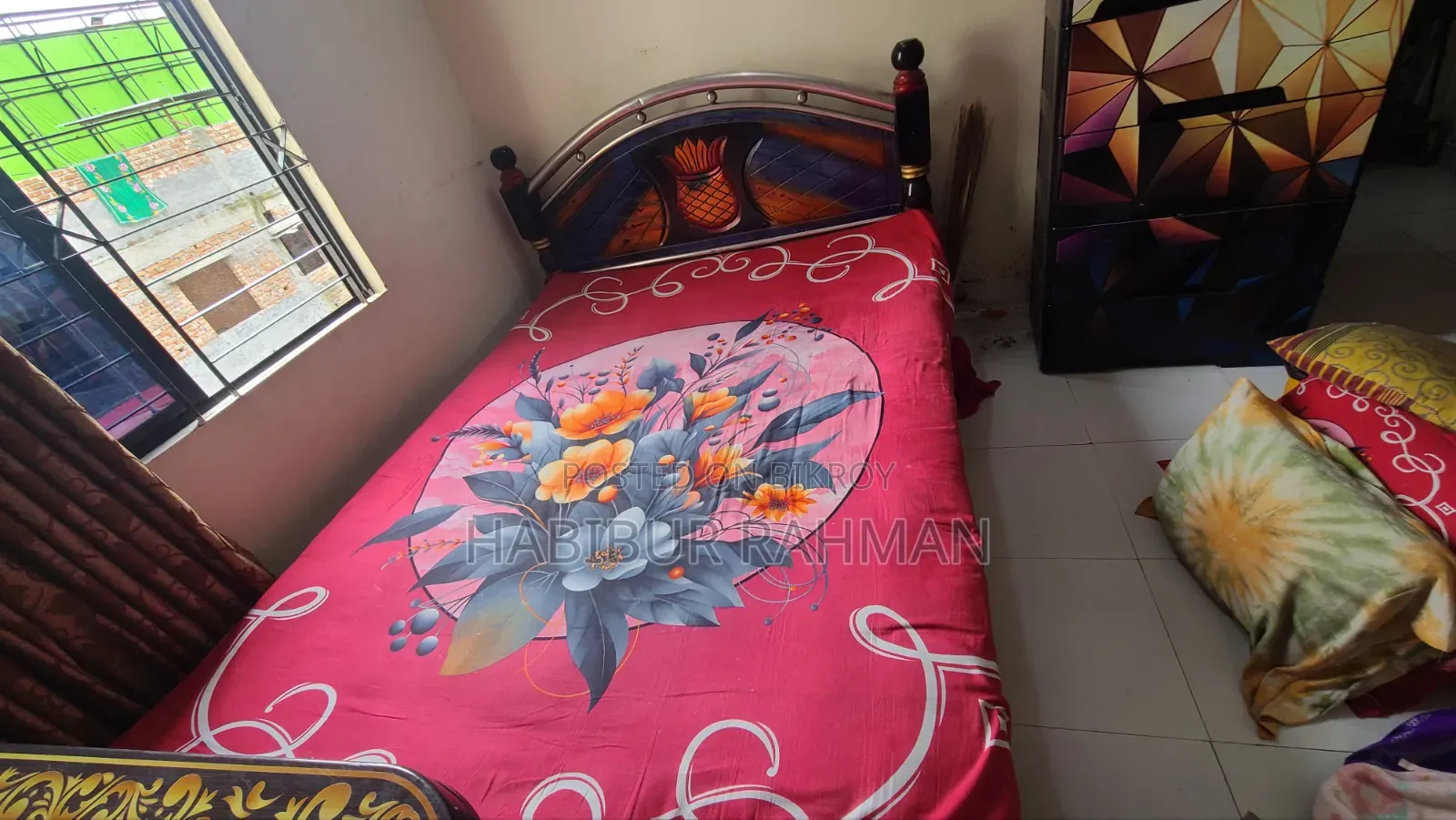 Iron Frame and Wooden Legs Single Bed 4/5 Feet Full Fresh
