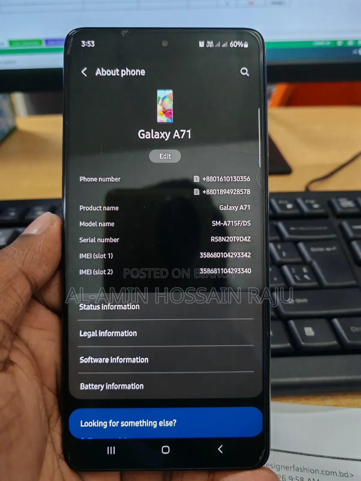 Samsung Galaxy A71 128 GB Blue