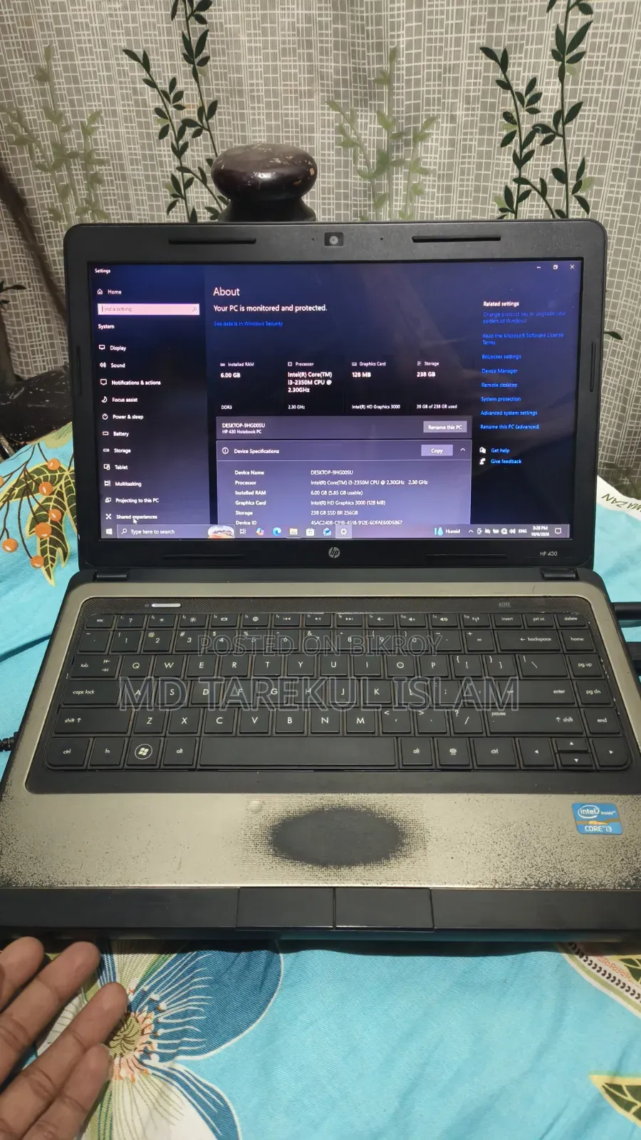 Laptop HP 8GB Intel Core i3 SSD 256GB