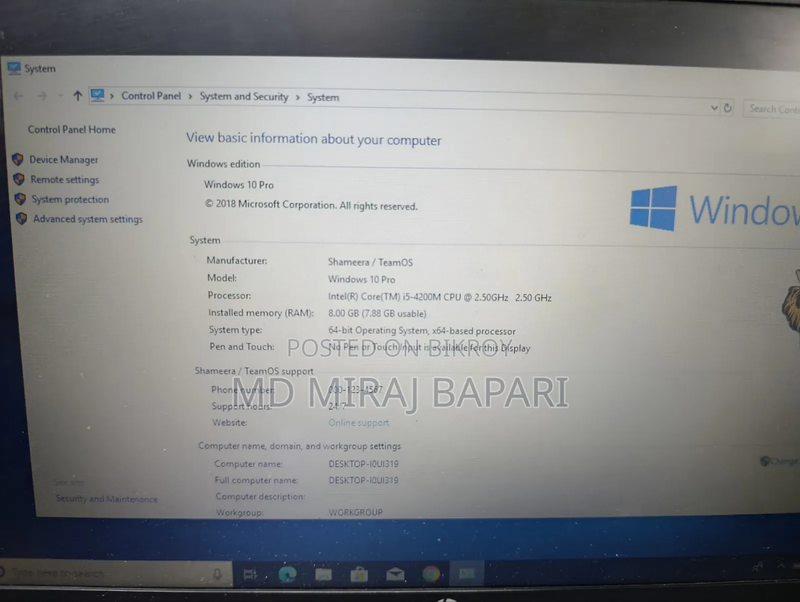 Laptop HP 240 G1 8GB Intel Core i5 HDD 500GB