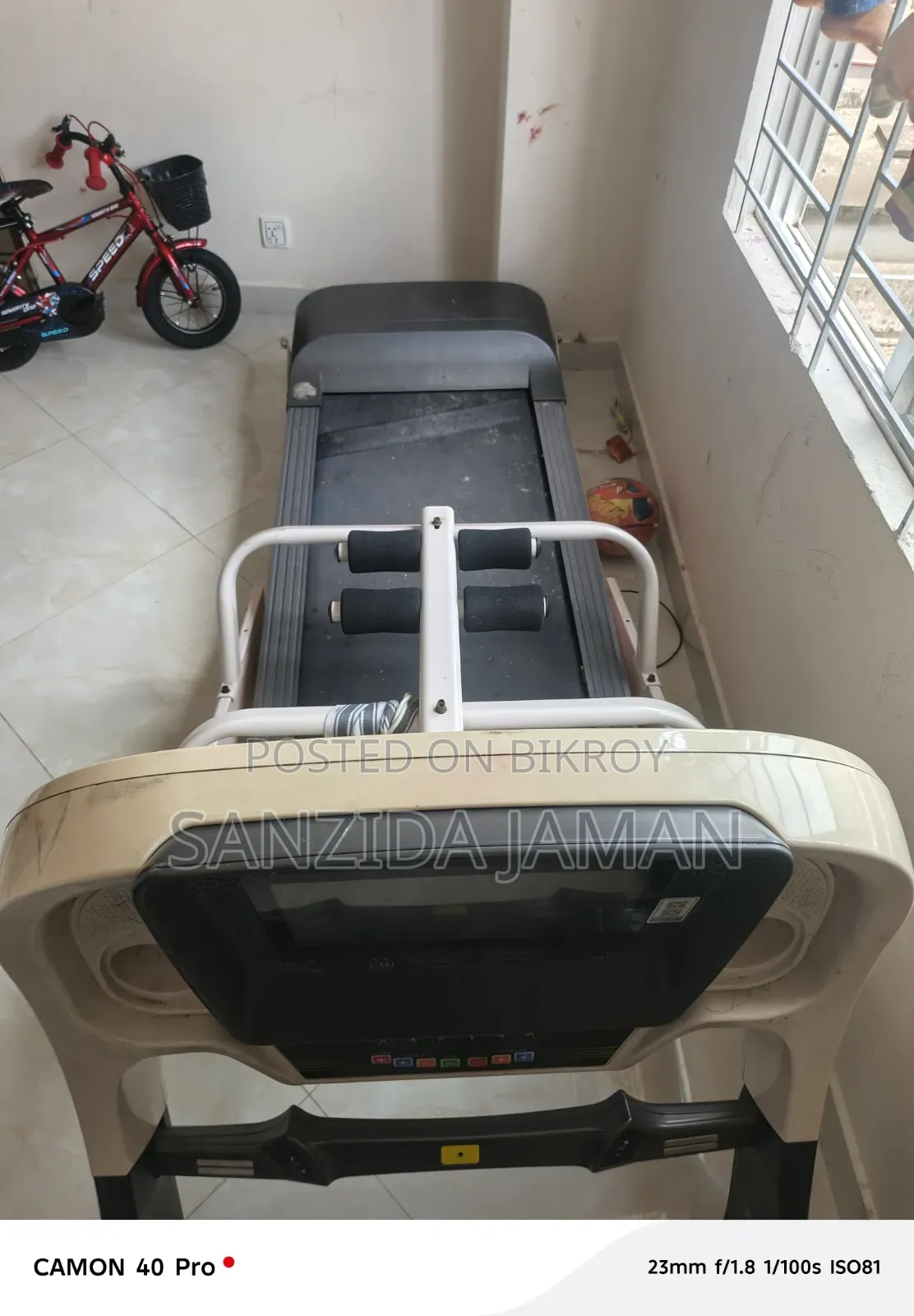 The treadmill is urgently needed to be sold so I posted it