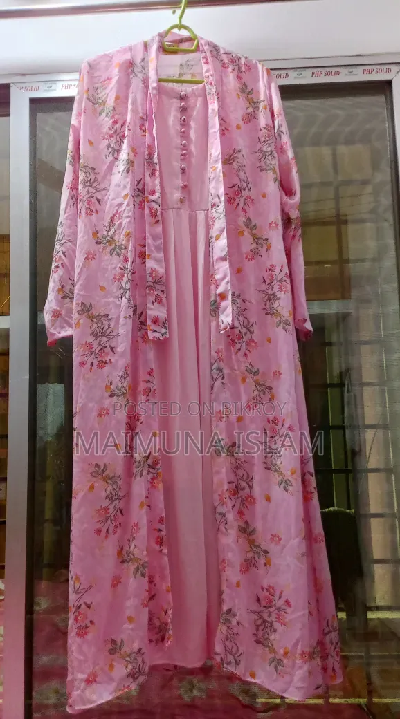* সফট জর্জেট ফ্লোরাল লং কটি গাউন - বেবি পিংক কালার
