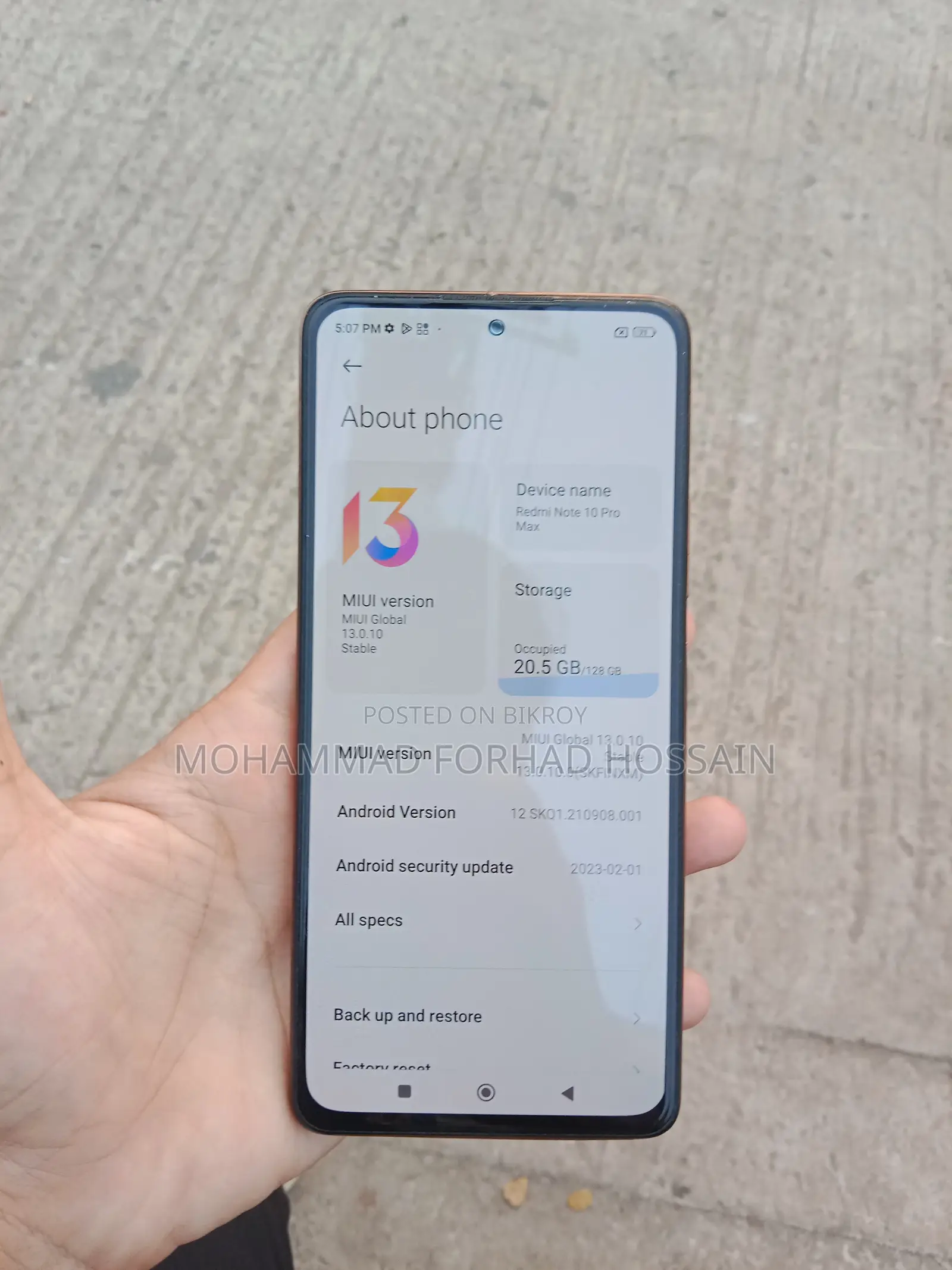 Xiaomi Redmi Note 10 Pro Max 128 GB Red