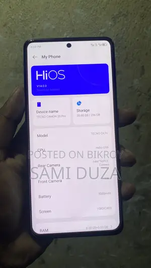 Tecno Camon 20 Pro 256 GB Black