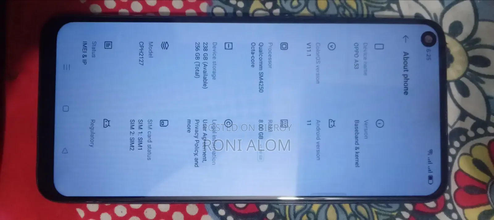 ওপ্পো এ৫৩এস ৫জি ১২৮ জিবি ব্লু